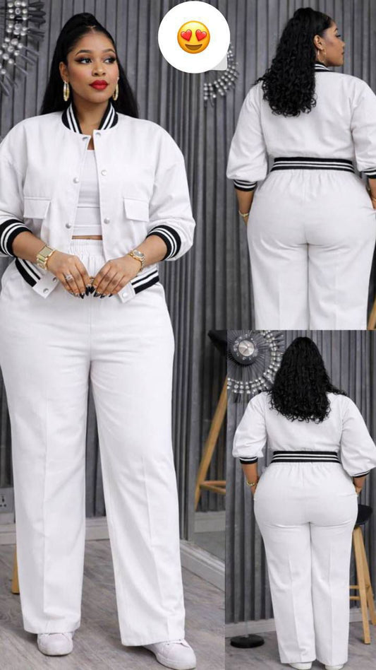 Chic White 3-Piece Trouser Set – Effortless Luxe & Comfort 🤍✨