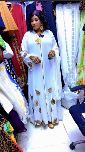 Aqua Leaf Embroidered Abaya