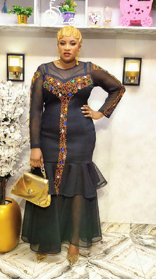 Midnight Glam Dinner Dress – Elegant Sparkle for Special Evenings ✨